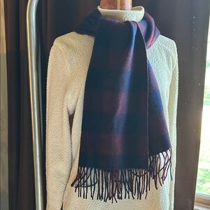 Cashmere Plaid Scarf with Fringe by Jos. A. Bank NWOT